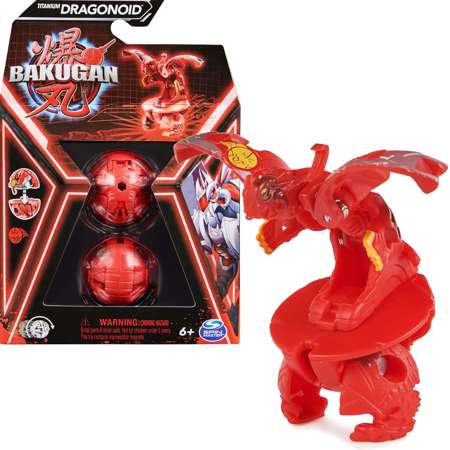 Bakugan Titanový Dragonoid Červená transformující se bojová figurka + karty
