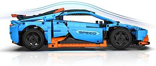 CaDA Modré stavební kostky Speed Cowboy Racing Car 1120 dílků