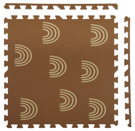 Humbi Pěnová podložka Puzzle 3 ks. světle hnědá se vzorem 62 x 62 x 1 cm