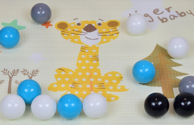 Humbi oboustranná výuková pěnová podložka Ulice Zvířata 180 x 150 x 2 cm pastelově silná velká