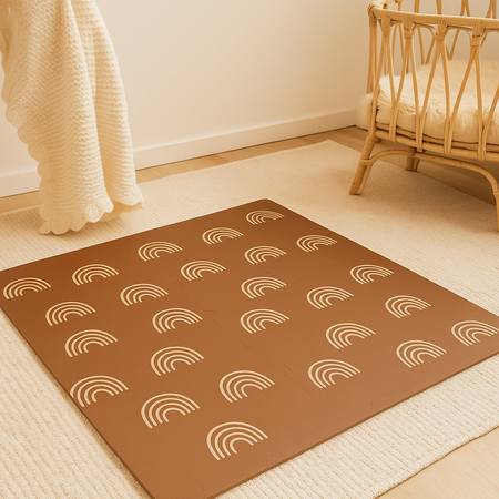 Humbi Pěnová podložka Puzzle 3 ks. světle hnědá se vzorem 62 x 62 x 1 cm