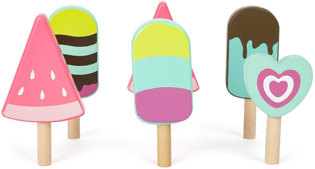 Malý dřevěný vozík na zmrzlinu s nohama Zmrzlinový salón