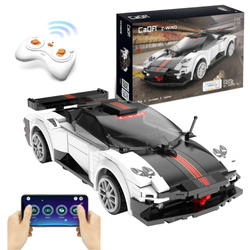 CaDA Construction Blocks Dálkově ovládané sportovní auto Z-Wind White 258 dílků RC závodní auto