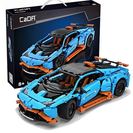 CaDA Modré stavební kostky Speed Cowboy Racing Car 1120 dílků