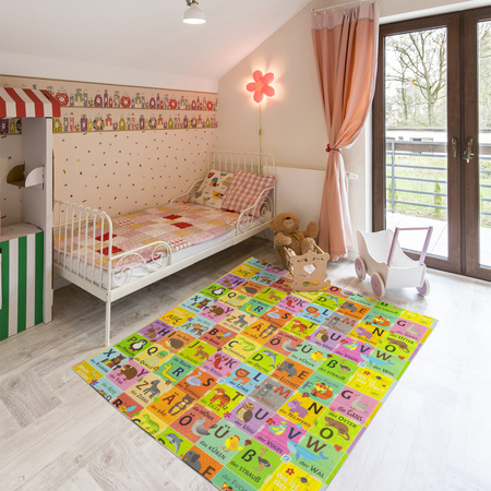 Humbi oboustranná výuková pěnová podložka s německou abecedou EPE 180x150x1 cm