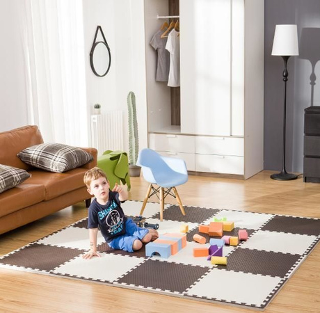 Humbi Pěnová podložka Puzzle 3 ks. tmavě šedá 62 x 62 x 1 cm