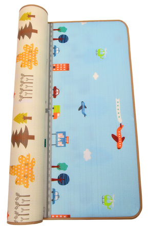 Humbi oboustranná výuková pěnová podložka Ulice Zvířata 180 x 120 x 1 cm pastelová