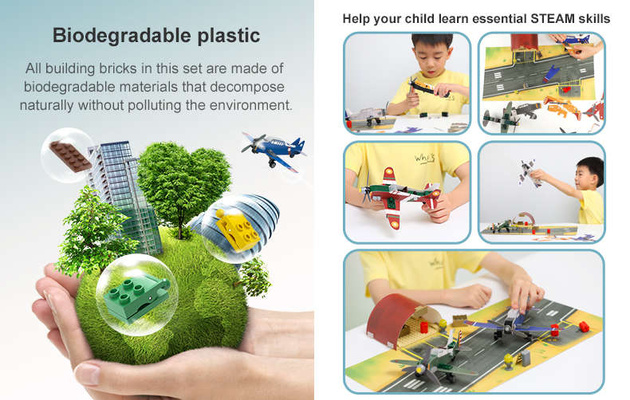 CaDA stavebnice Mighty papír a cihly letadla sada 226 kusů