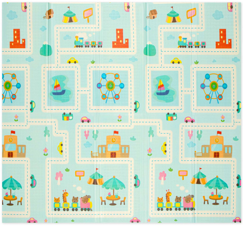 Humbi Oboustranná skládací vzdělávací pěnová podložka XPE 200x180x1 Miarka Streets