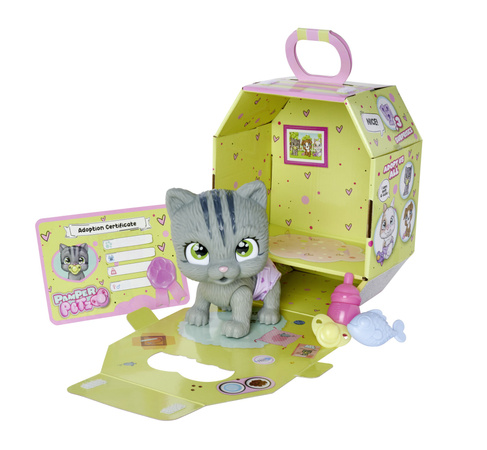 Pamper Petz figurka Interaktivní kočka z plenkového gangu 20 cm + příslušenství