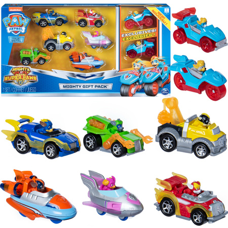 Paw Patrol Mighty Pups True Metal sada 8 kovových odlitků vozidel