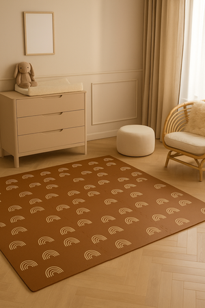 Humbi Pěnová podložka Puzzle 3 ks. světle hnědá se vzorem 62 x 62 x 1 cm