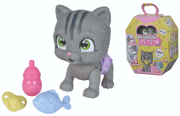 Pamper Petz figurka Interaktivní kočka z plenkového gangu 20 cm + příslušenství