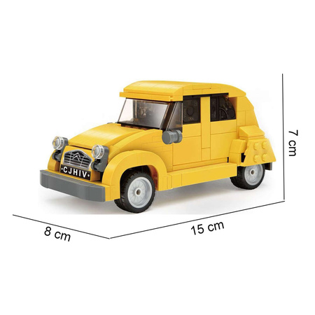 CaDA Stavební kostky Městské auto Žluté auto Citroen 2CV 298 dílků