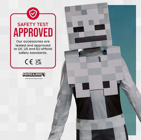 Minecraft Halloweenský kostým, Kostlivec Bílý karnevalový kostým 109-126 cm (4-6 let)