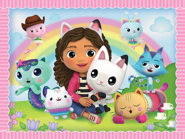 Gabi's Cat House 2v1 Puzzle 78 prvků + paměťová hra 3+ let Trefl