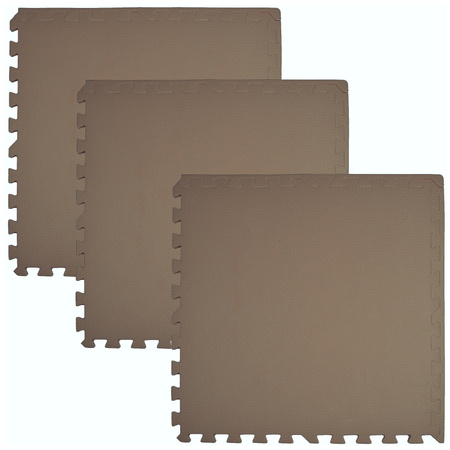 Pěnová podlahová rohož Puzzle vodotěsné bezpečné 3 ks. měď 62 x 62 x 1 cm Humbi