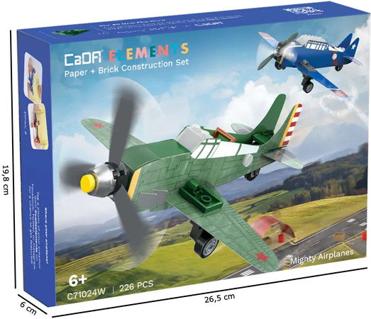 CaDA stavebnice Mighty papír a cihly letadla sada 226 kusů