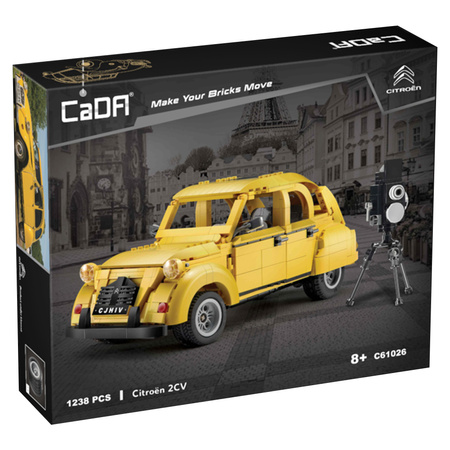 CaDA Stavební kostky žluté Citroen 2CV Town Car 1238 kusů