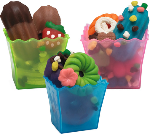 Barevné dezerty XL sada plastové hmoty a příslušenství 21 prvků