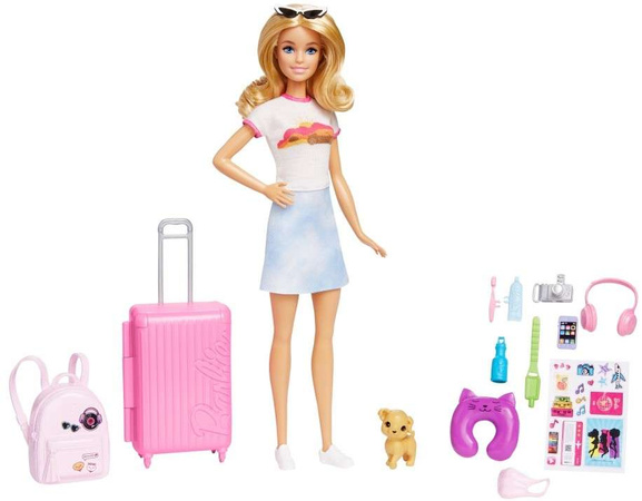 Klasická sada pro panenky Barbie Malibu na cestách + příslušenství