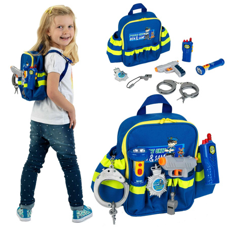 Policejní batoh Ben&Sam Policeman Set s doplňky pro děti Klein