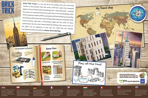 Zestaw Klocki konstrukcyjne realistyczne cegiełki Buduj z cegły Podróże Empire State Building EKO 420