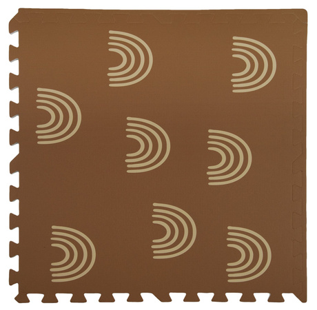 Humbi Pěnová podložka Puzzle 3 ks. světle hnědá se vzorem 62 x 62 x 1 cm