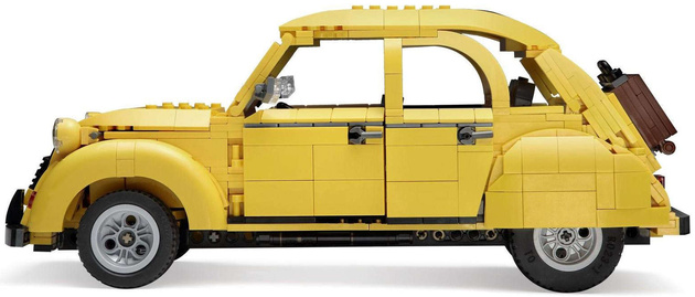 CaDA Stavební kostky žluté Citroen 2CV Town Car 1238 kusů
