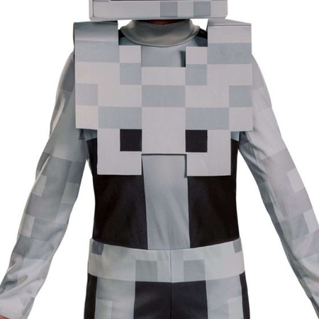 Minecraft Halloweenský kostým, Kostlivec Bílý karnevalový kostým 109-126 cm (4-6 let)
