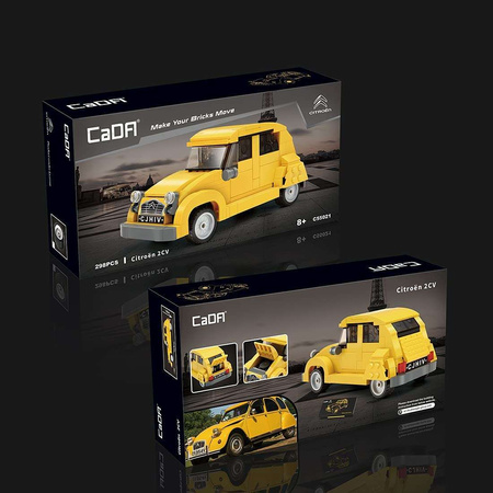 CaDA Stavební kostky Městské auto Žluté auto Citroen 2CV 298 dílků