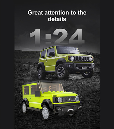 CaDA Stavební bloky Terénní zelené auto Suzuki Jimny 192 kusů