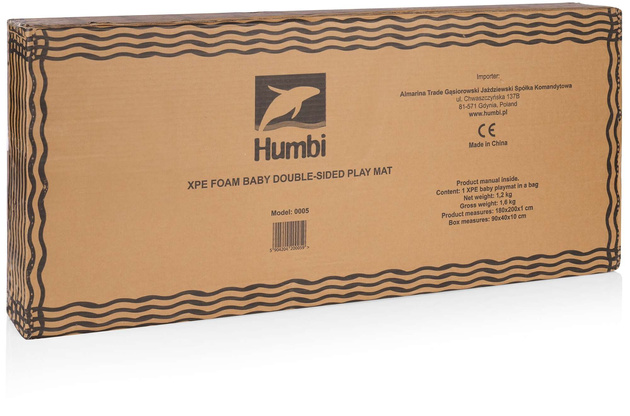 Humbi Oboustranná skládací vzdělávací pěnová podložka XPE 200x180x1 Miarka Streets