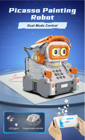 CaDA stavebnice PiccasBot malovací robot programovatelný interaktivní 461 kusů