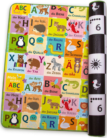 Humbi oboustranná výuková pěnová podložka s německou abecedou EPE 180x150x1 cm