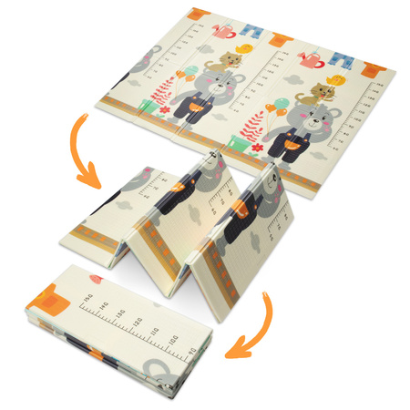 Humbi Oboustranná skládací vzdělávací pěnová podložka XPE 200x180x1 Miarka Streets