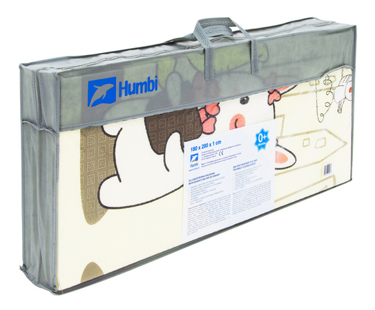 Oboustranná skládací vzdělávací podlahová podložka z pěny XPE 200x180x1 velká Miasto nočních zvířat Humbi