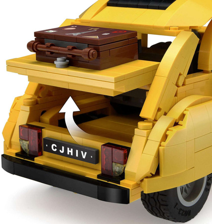 CaDA Stavební kostky žluté Citroen 2CV Town Car 1238 kusů