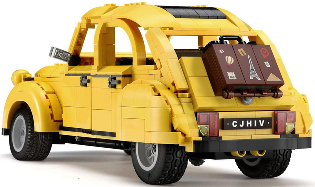 CaDA Stavební kostky žluté Citroen 2CV Town Car 1238 kusů