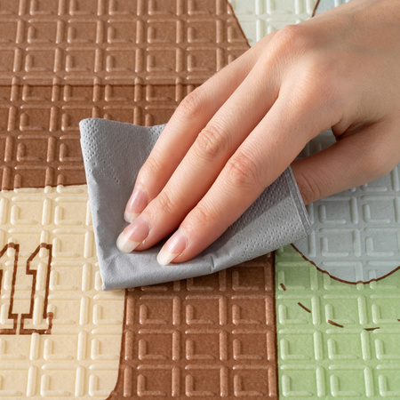 Oboustranná skládací vzdělávací podlahová podložka z pěny XPE 200x180x1 velká Miasto nočních zvířat Humbi