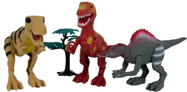 Sada figurek dinosaurů se světly a zvuky 3 ks